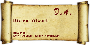 Diener Albert névjegykártya